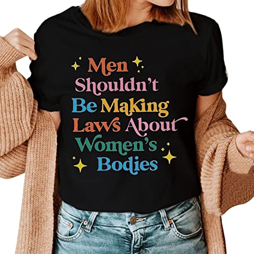 Women's Equality & Rights Printed Short Sleeve T-Shirt - Round Neck Casual Blouse Top - Feminist Tee for Everyday Wear (Black, Small) - Perfect for Protests, Work & Casual Outfits