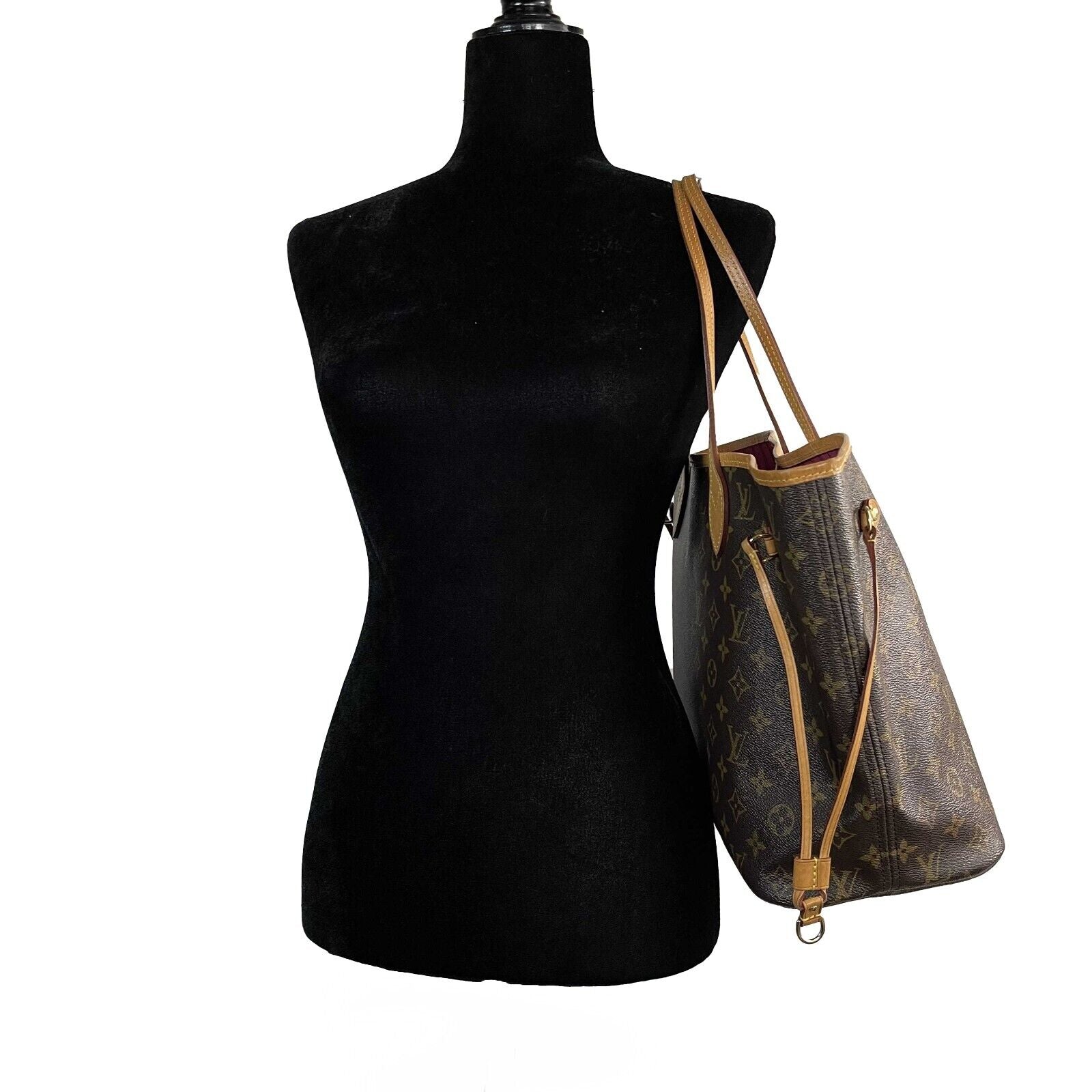 Authentic Louis Vuitton Neverfull MM Tote Bag - Brown Monogram Canvas with Full Kit | Luxury Designer Handbag for Women, Perfect for Work, Travel & Everyday Use