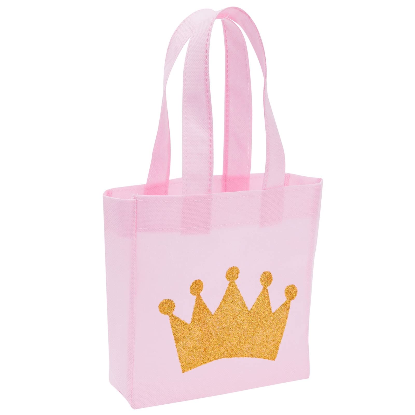 BLUE PANDA 24 Pack Pink Princess Party Favor Bags for Girls - 6.5x7x2 Inch Canvas Gift Bags for Birthday Party Favors, Baby Showers & Kids Celebrations - Perfect for Goodie Bags, Treats & Small Gifts