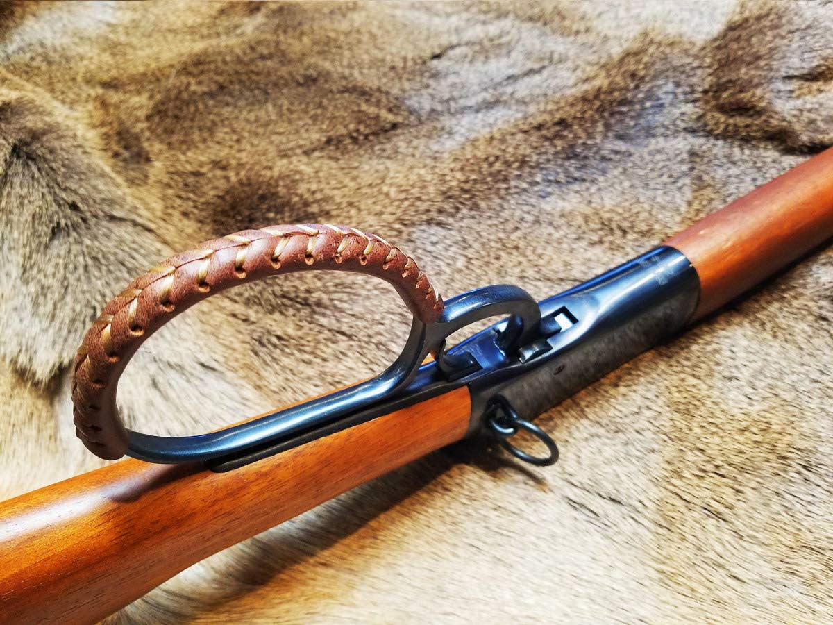 Handcrafted Large Loop Leather Lever Wrap - Premium Genuine Leather for Guns, Knives & Tools - Perfect for Hunting, Camping & Outdoor Adventures