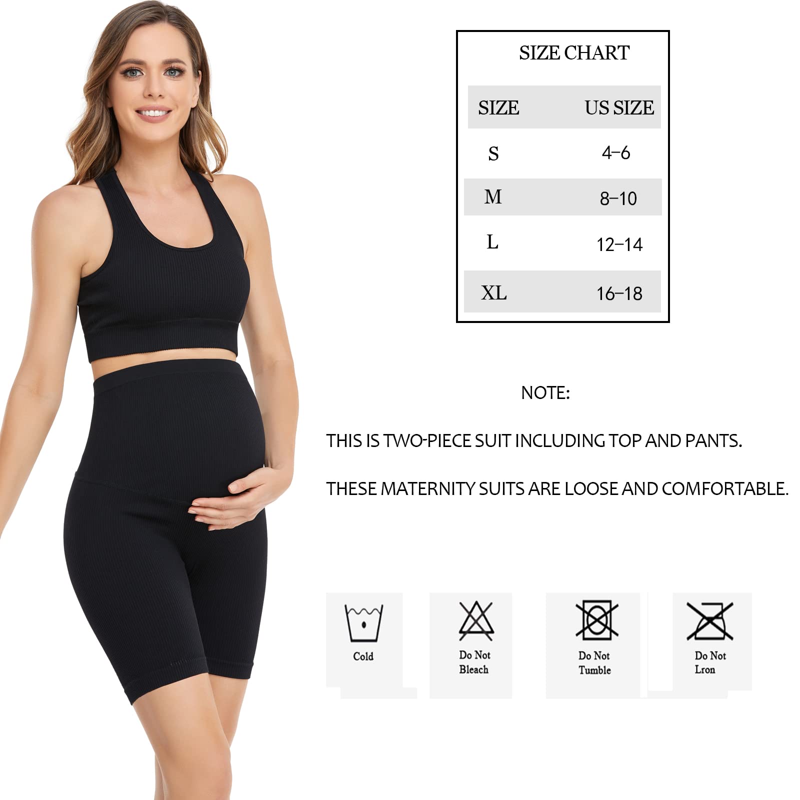 Maternity Yoga Outfit Set for Women - Comfortable Pregnancy Bra & Shorts - Lounge Wear for Workout & Relaxation - Perfect for Yoga, Pilates & Home Comfort