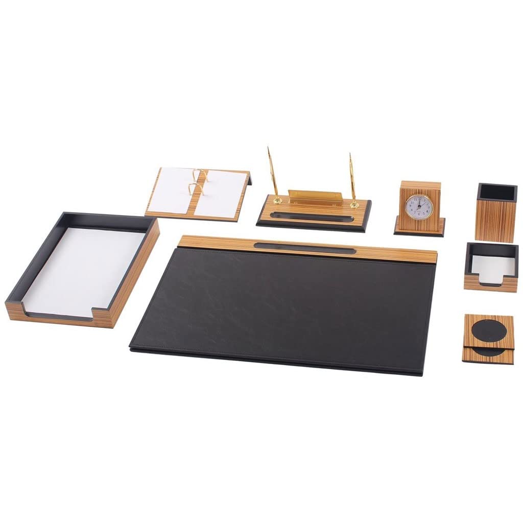 WSSBK 11-Piece Desk Organizer Set - Office Accessories with Desk Pad, Pen Holder & Document Tray (Color A) - Perfect for Home Office, School & Workspace Organization