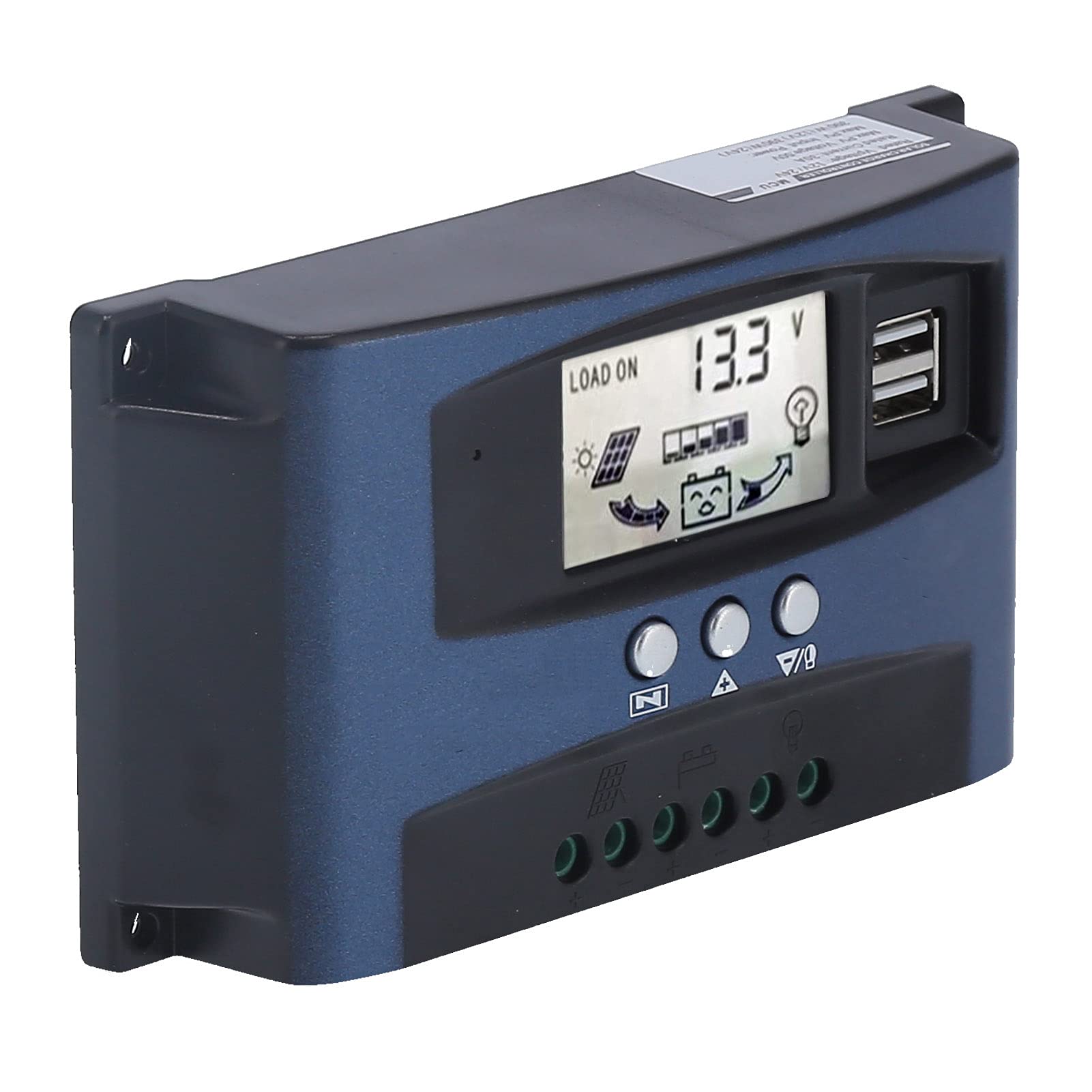 BTIHCEUOT 30A MPPT Solar Charge Controller - 12V/24V Auto-Switch, High Efficiency LCD Display with Multiple Protection for Home, Business & Industrial Use - Perfect for Solar Panels, RV, Marine & Off-Grid Systems