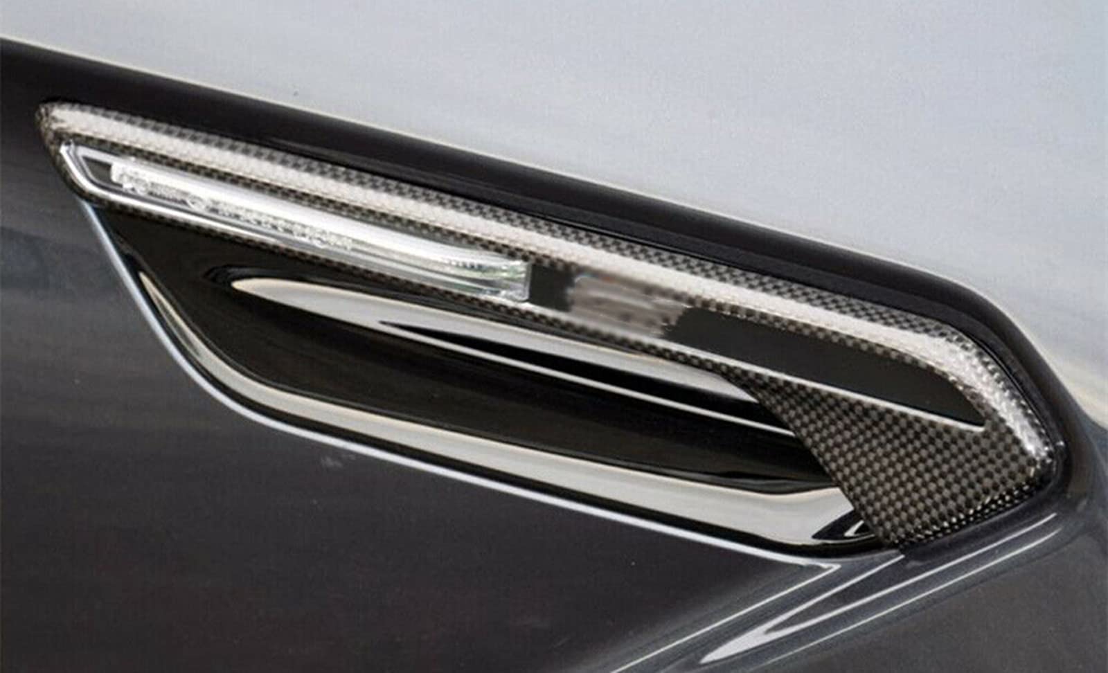 Carbon Fiber Side Fender Air Vent Turn Signal Lamp Trim Cover for BMW M6 F12 F13 - Upgrade Your Luxury Car's Style & Aerodynamics (Perfect for Car Shows & Performance Driving)