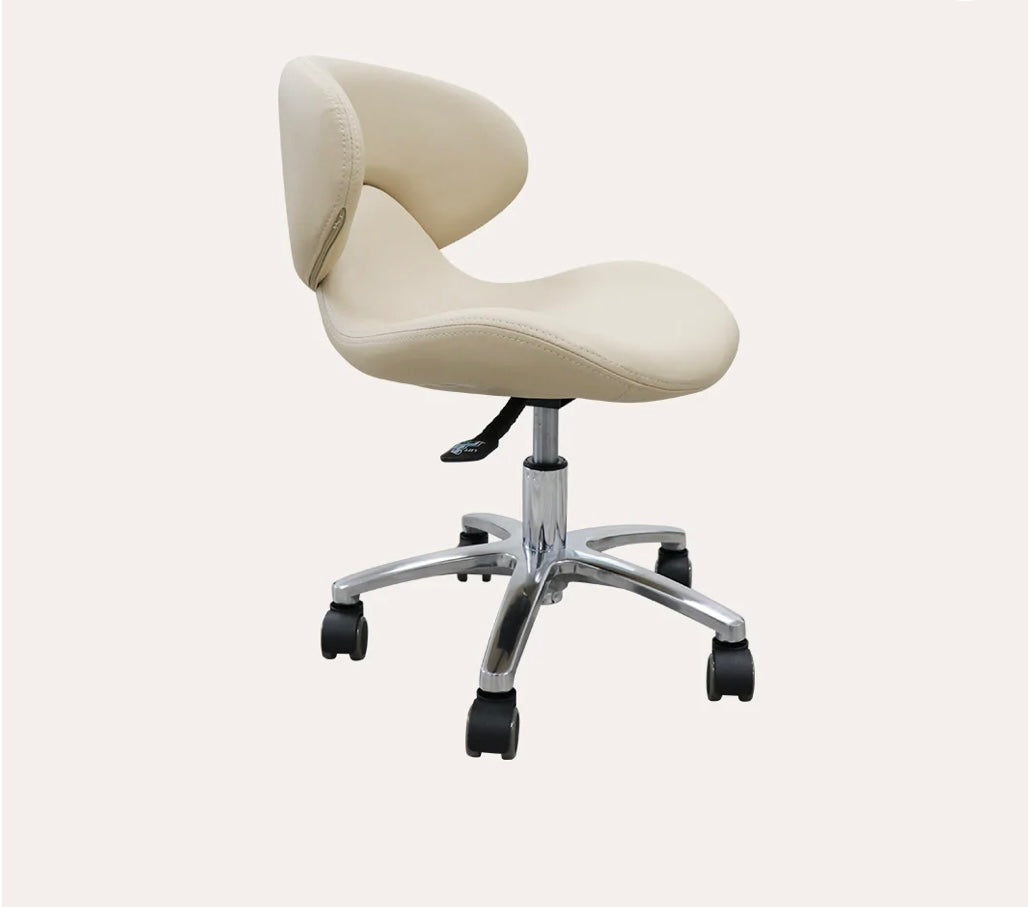 Aurora Adjustable Pedicure Stool with Backrest - Ergonomic Footrest for Salon, Spa & Home Use - Comfortable Manicure & Pedicure Chair for Nail Technicians & DIY Beauty Care
