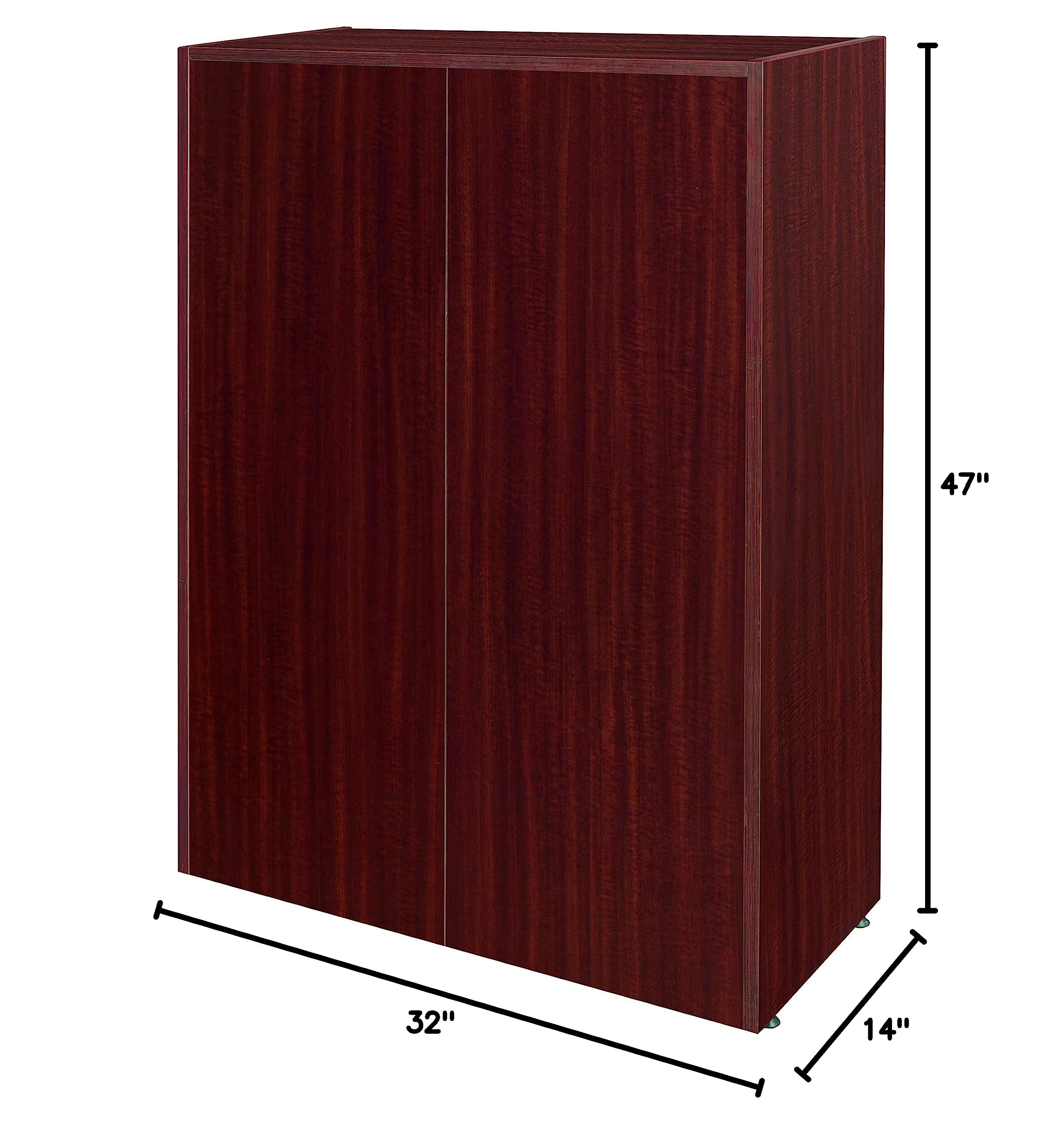 Regency High Bookcase Legacy - 47 Inch Solid Mahogany Wood Bookshelf for Living Room, Office & Library | Classic Home Decor Storage Furniture