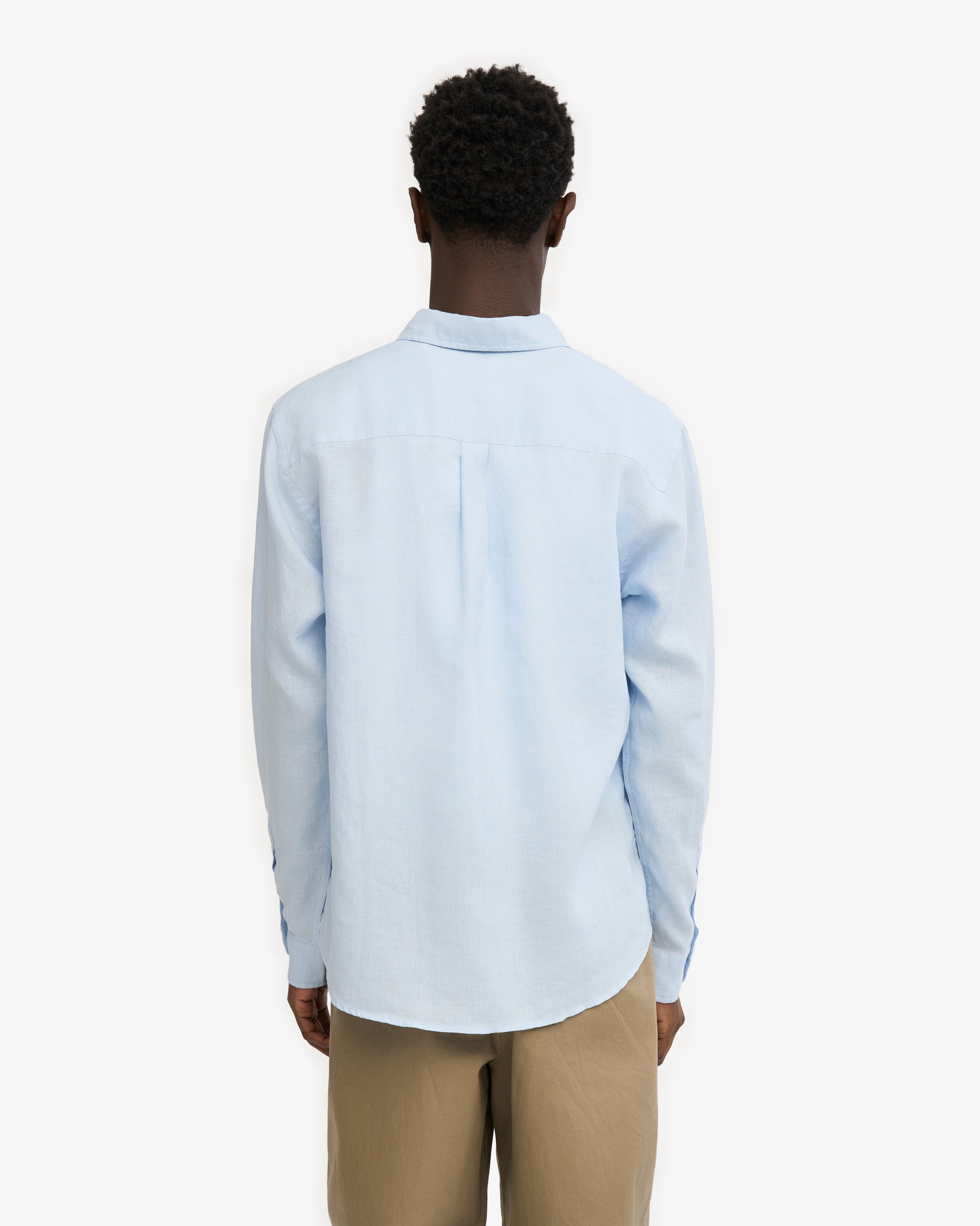 Premium Linen Shirt for Men - Breathable Marine Blue Button Down Shirt - Casual Summer Wear for Beach, Office & Outdoor Activities