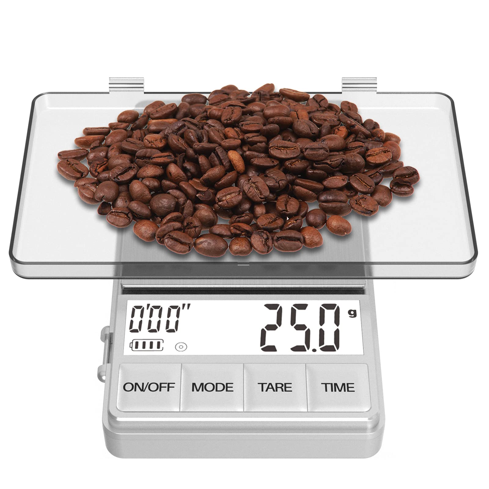 WEIGHTMAN Digital Coffee Scale with Timer - 1000g x 0.1g Precision, Stainless Steel Espresso Scale with Backlit LCD Display, Mini Food Scale for Kitchen & Travel (Grams/Ounces) - Perfect for Coffee Brewing, Baking & Portion Control