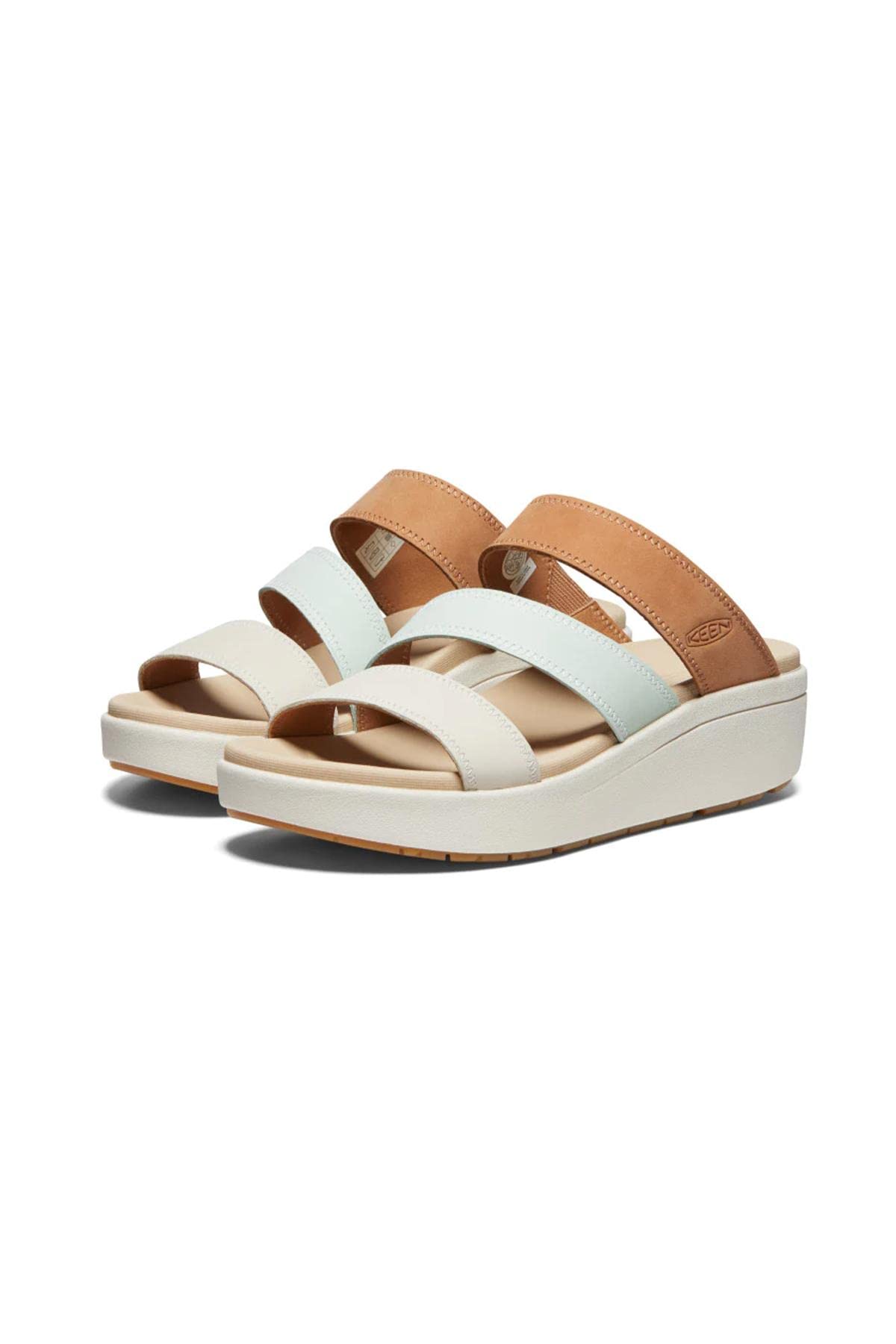 KEEN Women's Ellecity Slide Sandals - Open Toe Slip-On Comfortable Platform Shoes in Toasted Coconut/Fawn | Sizes 6-10 | Perfect for Beach, Pool, and Casual Summer Outings
