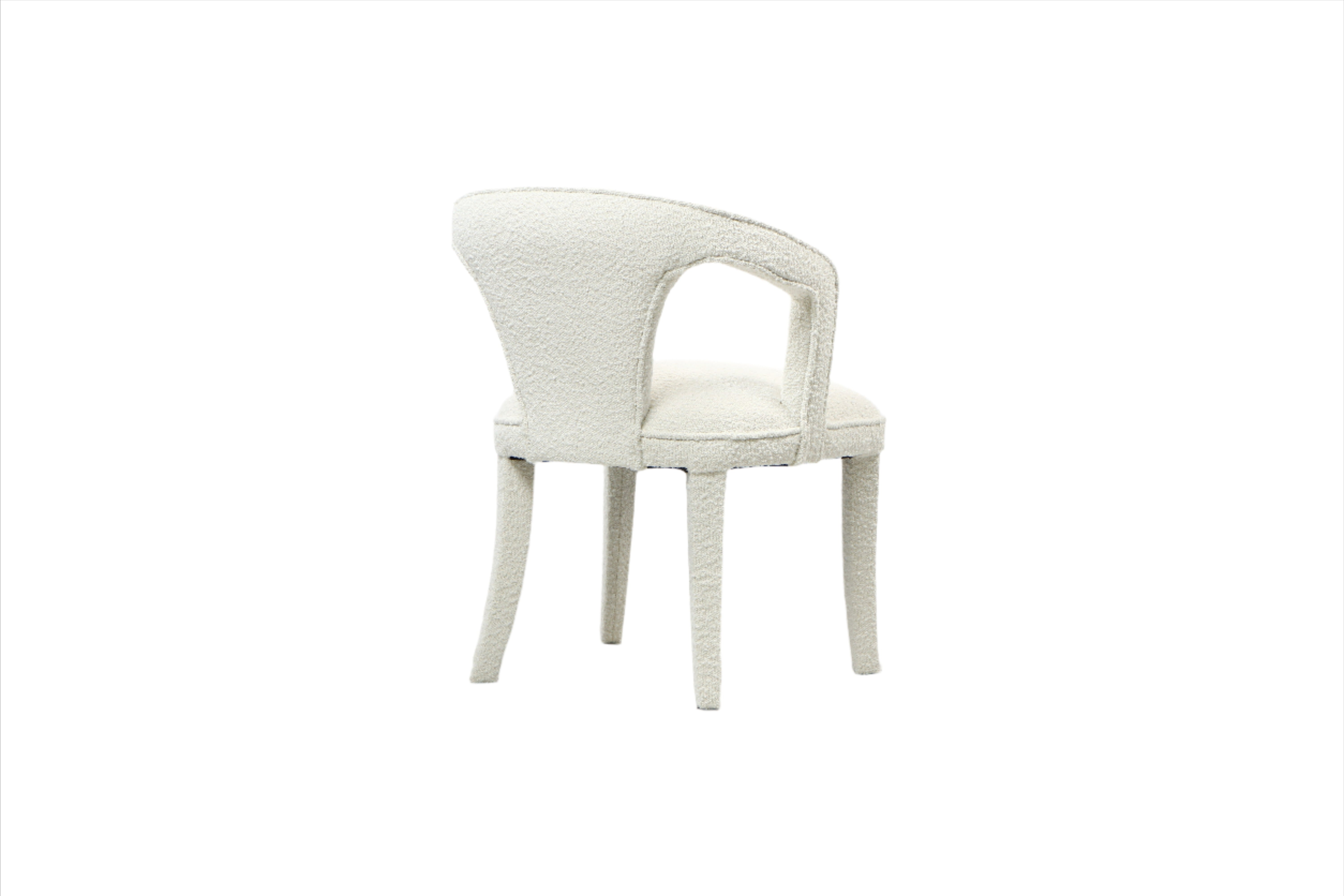 Swift Boucle Dining Armchair - White Velvet Upholstered Chair for Kitchen, Dining Room & Office - Modern Comfortable Seating for Home Decor