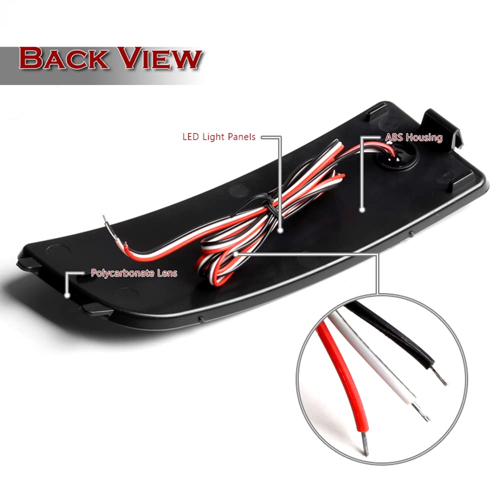 Red LED Rear Bumper Reflector Lights Compatible with 2007-2018 Mercedes-Benz Sprinter, Dodge Sprinter & Freightliner Sprinter - Turn Signal & Brake Stop Lights - Perfect for Enhanced Night Visibility & Safety