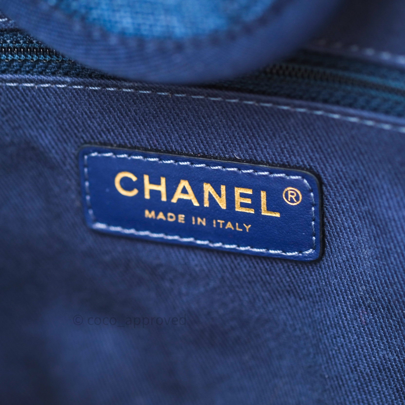 Chanel Canvas Large Deauville Tote Bag Navy Blue Striped 20S - Luxury Beach Tote for Women, Perfect for Travel, Shopping & Everyday Use