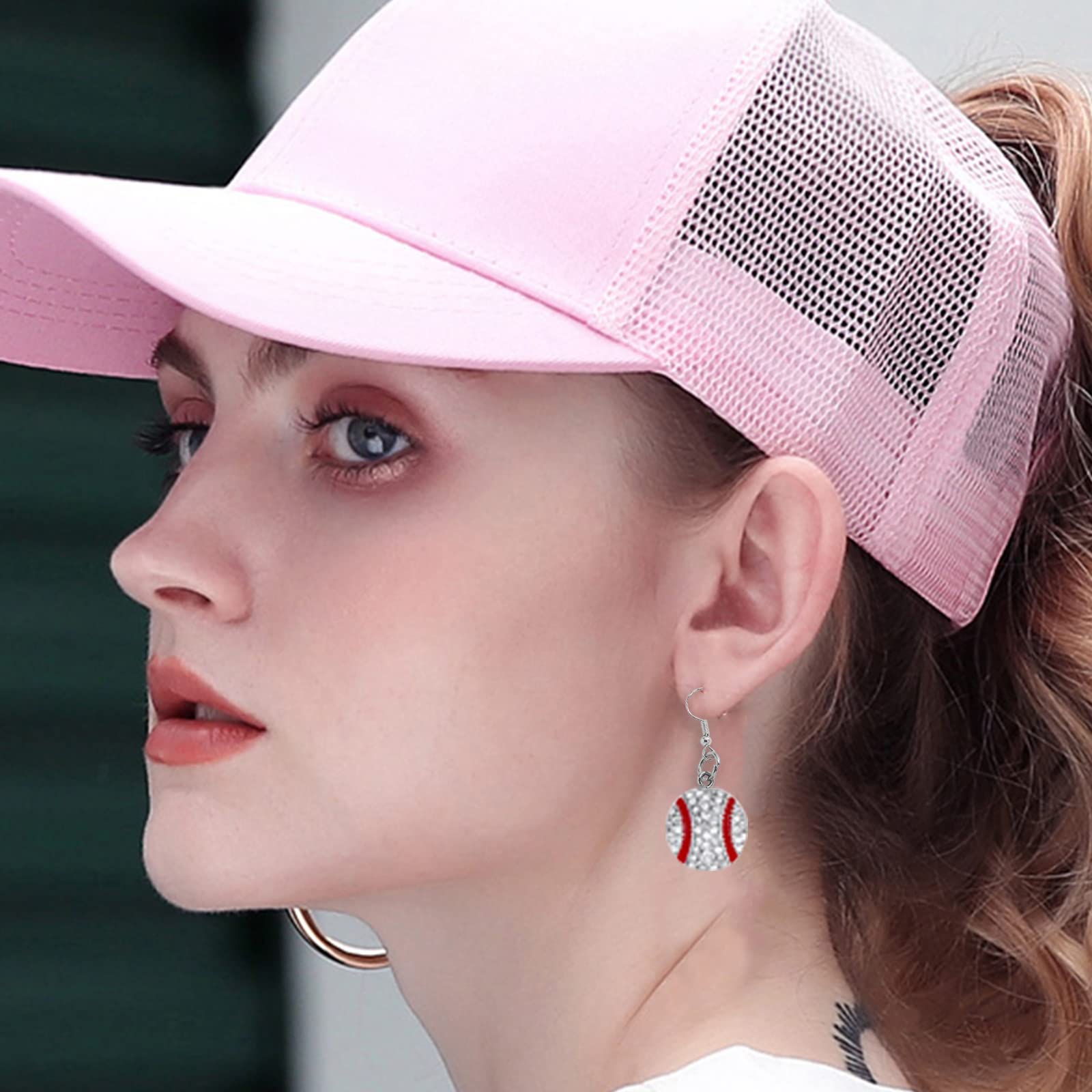 **CZ Baseball Dangle Earrings for Women - Elegant Softball & Football Sports Jewelry - Perfect Game Day Accessories & Gifts for Players & Fans**    *(Ideal for Game Days, Sports Events, Casual Wear & Gift Giving)*
