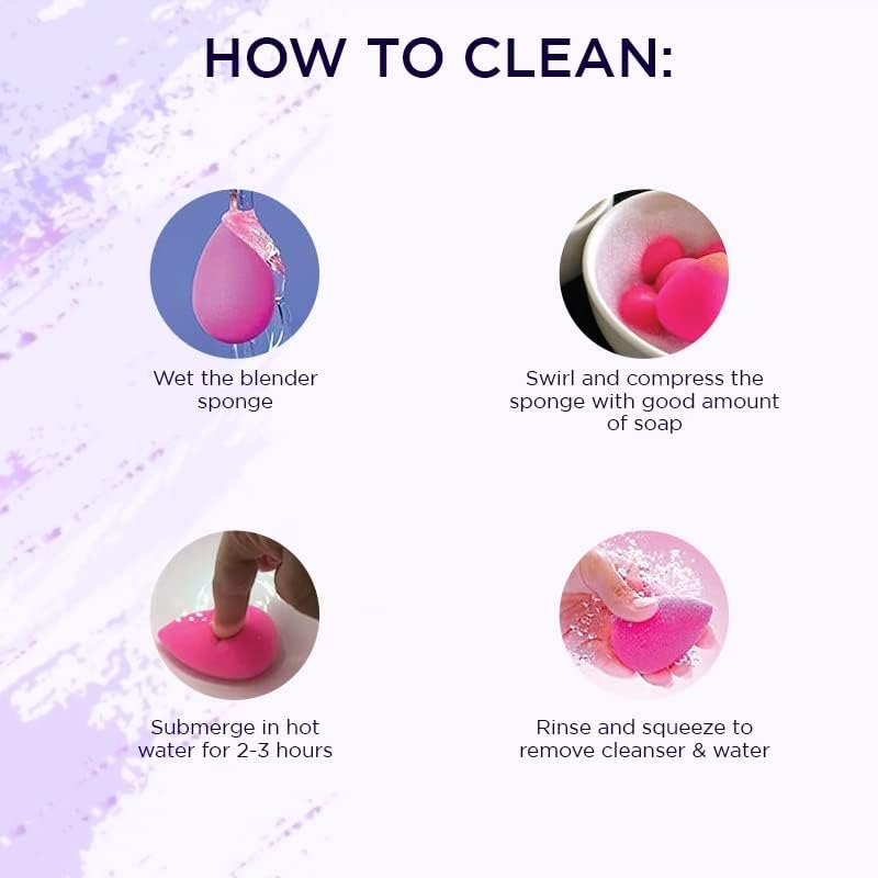 CHRONEX 3-Pack Professional Makeup Beauty Blender Sponges | Soft Latex-Free Reusable Face Sponge Puff for Foundation, Concealer & Powder | Perfect for All Skin Types, Easy to Clean & Travel-Friendly