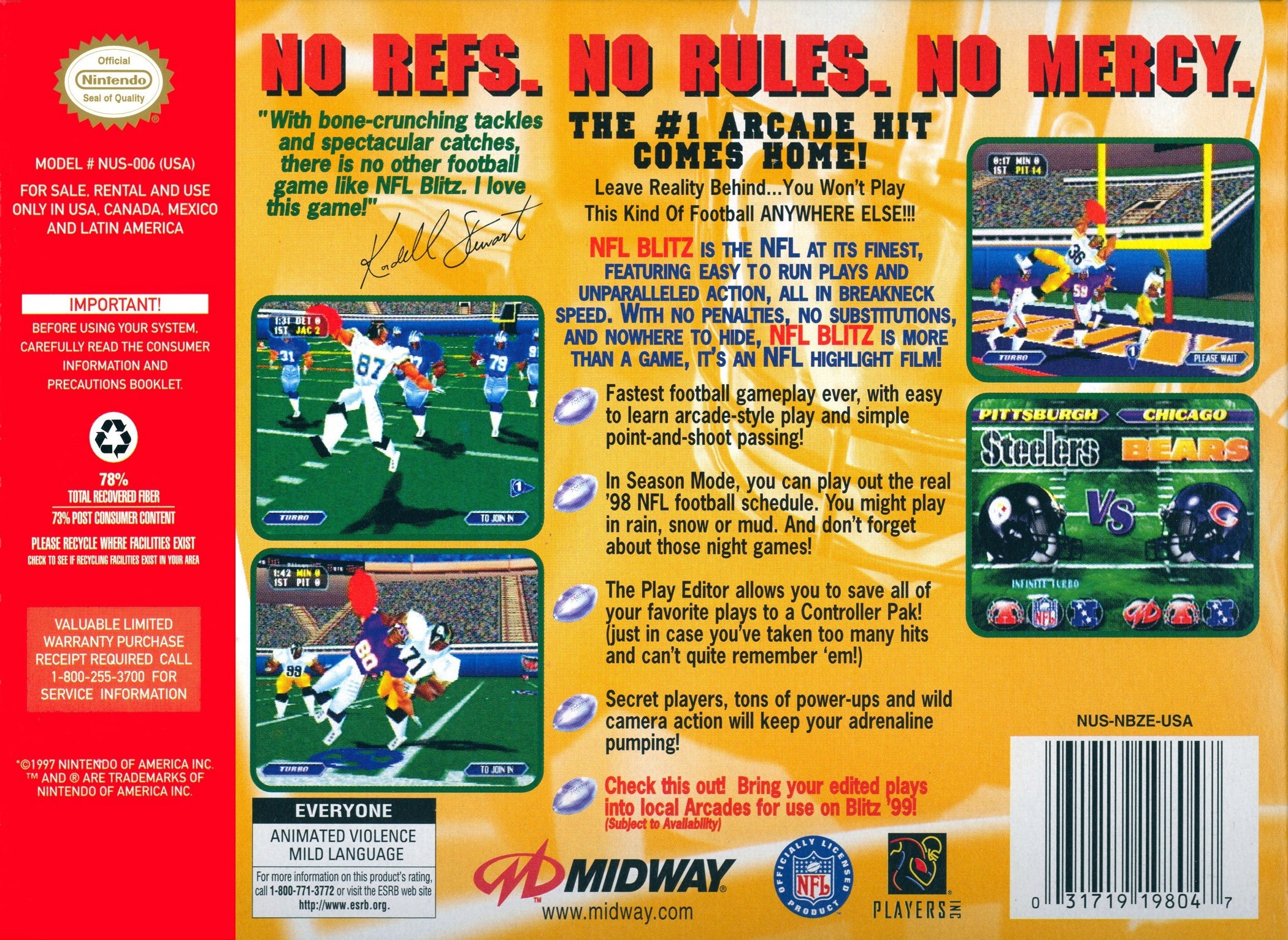 Used NFL Blitz N64 Video Game Cartridge - Classic Sports Arcade Game for Nintendo 64 - Perfect for Retro Gaming Enthusiasts & Collectors