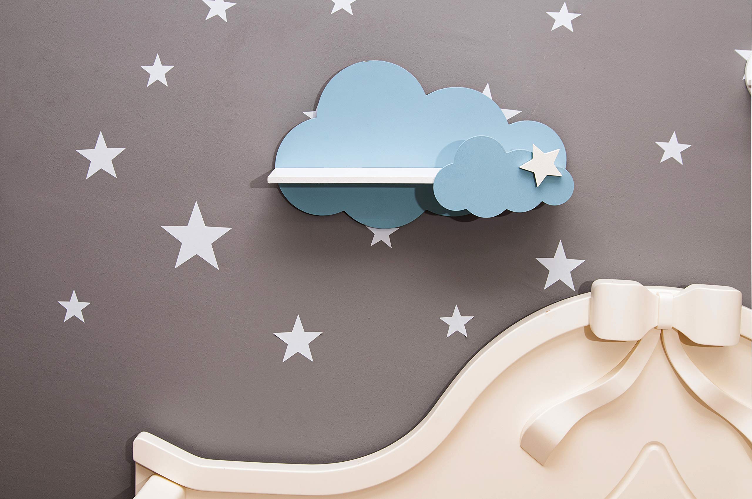 Baby Blue Cloud Shelves for Kids Room & Nursery Decor - Floating Wall Shelves for Books, Toys, and Baby Essentials | Perfect for Baby Shower Gifts & Children's Bedroom Organization