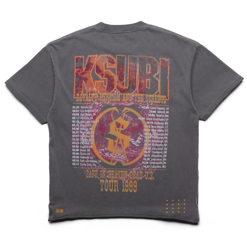 Ksubi Kickstart Ekcess Tee - Charcoal Gray Cotton Graphic T-Shirt for Men | Streetwear Fashion & Casual Everyday Wear