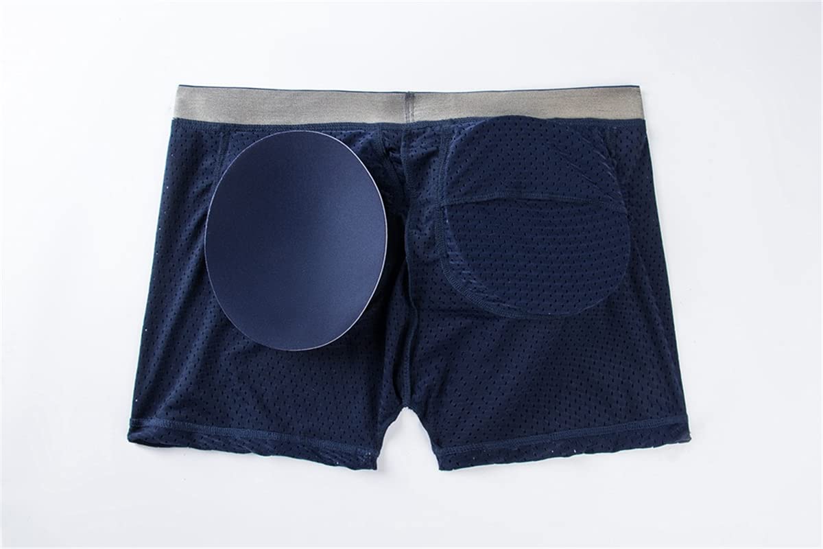 JOCKMAIL Men's Mesh Boxer Briefs with Padded Hip Enhancer - Breathable Underwear for Comfort & Support - Perfect for Gym, Workout & Everyday Wear