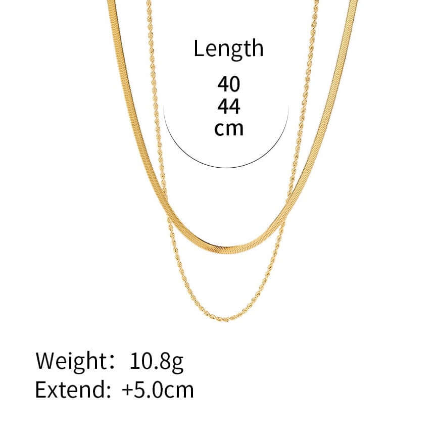 Layered Gold Snake Chain Necklace for Women - Elegant & Dainty Layering Jewelry - Perfect for Everyday Wear, Parties & Gifts | JDN083