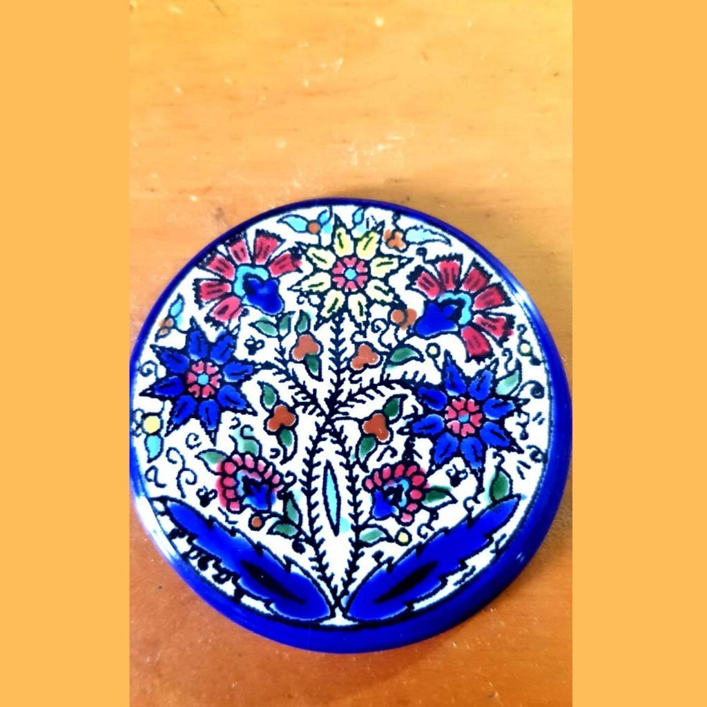 Refrigerator Ceramic Magnet with Flowers - Decorative Kitchen Accessories for Home & Office | Perfect for Fridge, Whiteboard, and Metal Surfaces