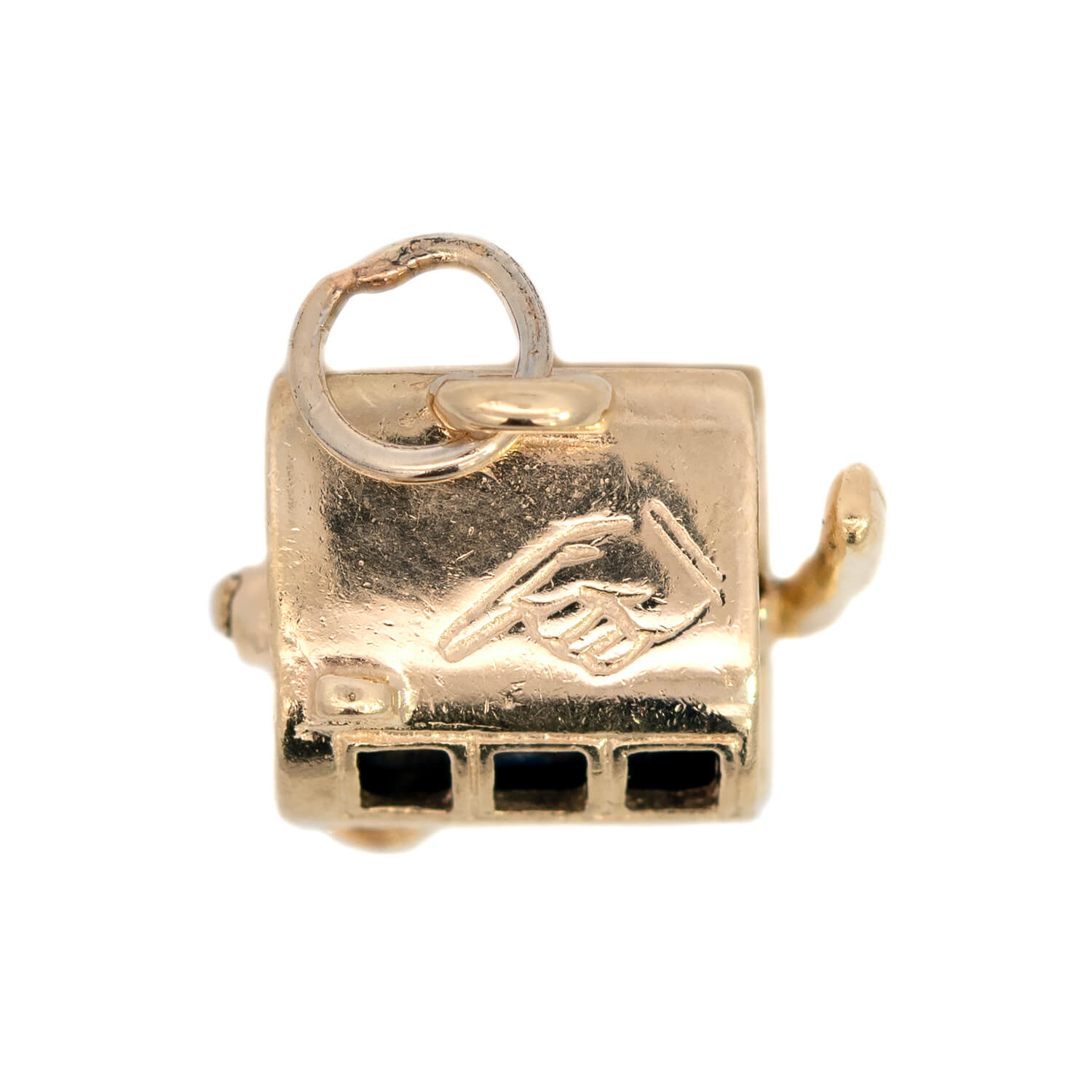 Vintage 14k Gold Slot Machine Charm Pendant - Casino Theme Jewelry for Necklace & Bracelet - Perfect for Gifts, Parties, and Gambling Enthusiasts