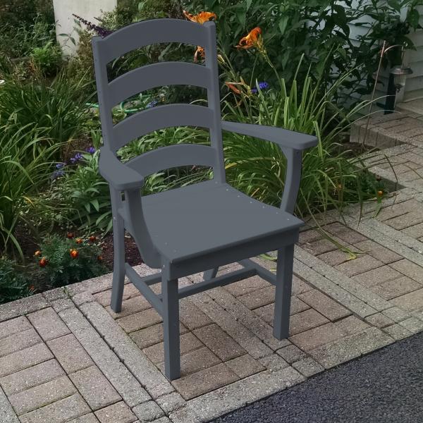 Ladderback Dining Chair with Arms - Solid Wood Kitchen & Dining Room Furniture for Home, Restaurant & Cafe Use