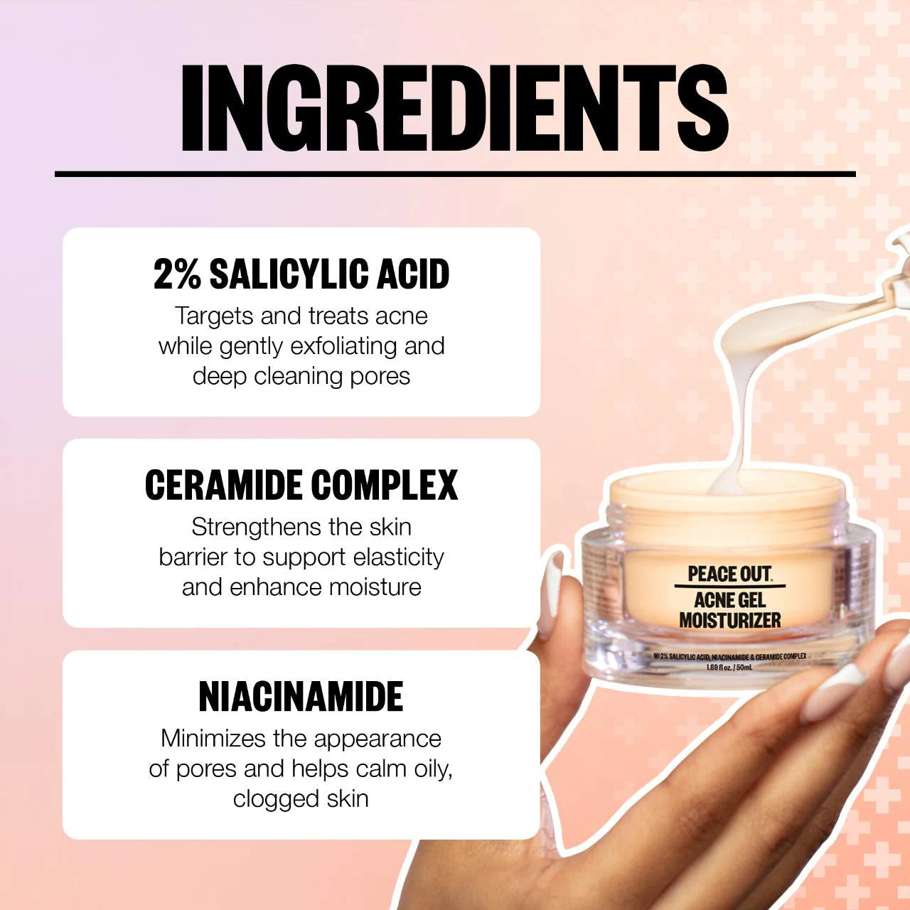 Peace Out 2% Salicylic Acid Acne Treatment Gel - Oil-Free Moisturizer for Face & Body (50ml) - New in Box - Perfect for Daily Skincare Routine & Acne-Prone Skin