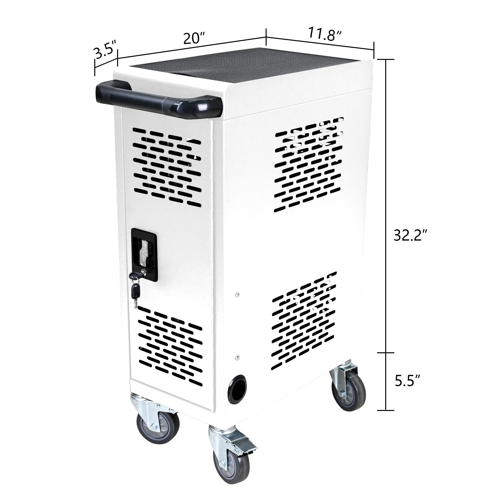 16-Device Mobile Charging Cart for Laptops & Tablets - Universal Charging Station with Cord Organizer for iPad, Chromebook (Up to 16.3-inch Screens) - Perfect for Schools, Offices & Libraries (White)