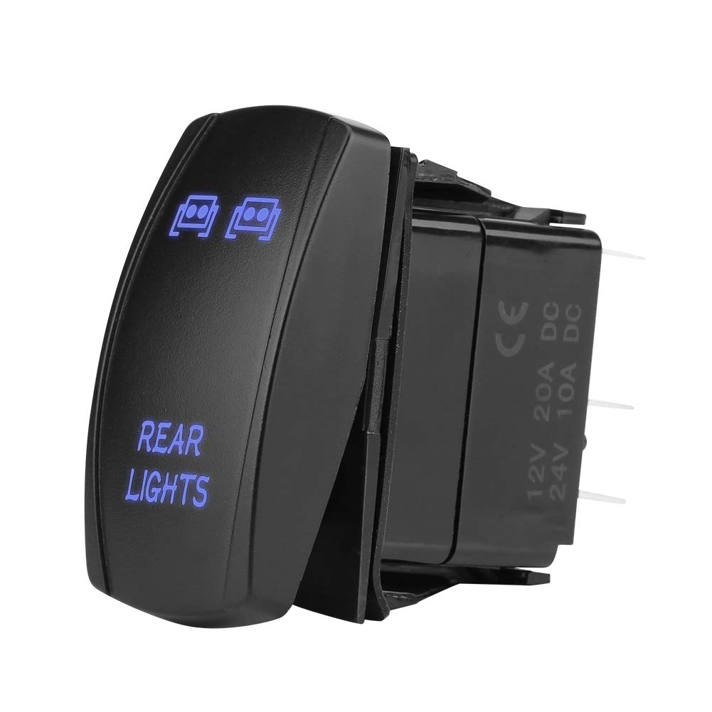 Durable Car Rocker Switch - High Strength ON/OFF Button for Taillights & Auxiliary Lamps (Rear Lights) | Waterproof & Shockproof Design | Perfect for Off-Road Vehicles, Trucks & Marine Applications