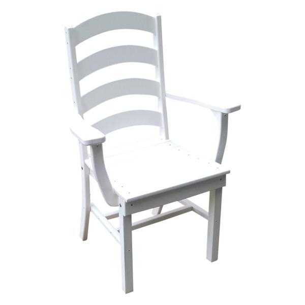 Ladderback Dining Chair with Arms - Solid Wood Kitchen & Dining Room Furniture for Home, Restaurant & Cafe Use