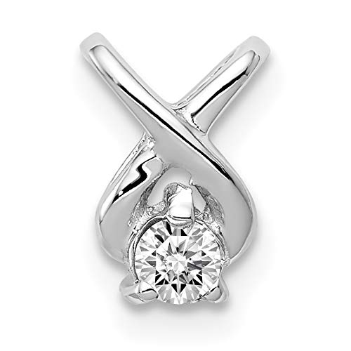 14K White Gold 2.9mm AA Diamond Slide Necklace - Elegant Pendant for Women, Perfect for Everyday Wear, Special Occasions & Gift Giving