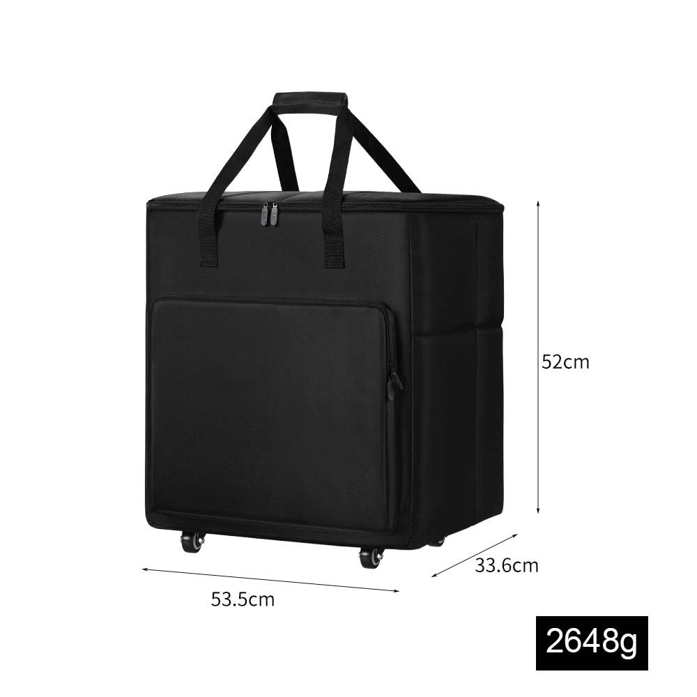 Buwico 24-Inch Rolling Desktop PC Travel Case - Heavy-Duty Computer Carrying Bag with Wheels for CPU, Monitor, Keyboard & Accessories | Perfect for Office, Gaming Setup & Tech Transport