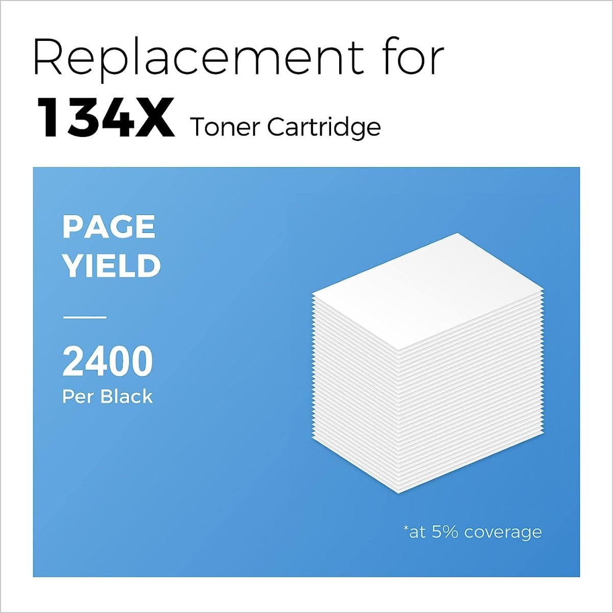 HP 134X High Yield Black Toner Cartridge (W1340X) - Compatible Replacement for HP Printers | Perfect for Office, Home & Business Printing Needs