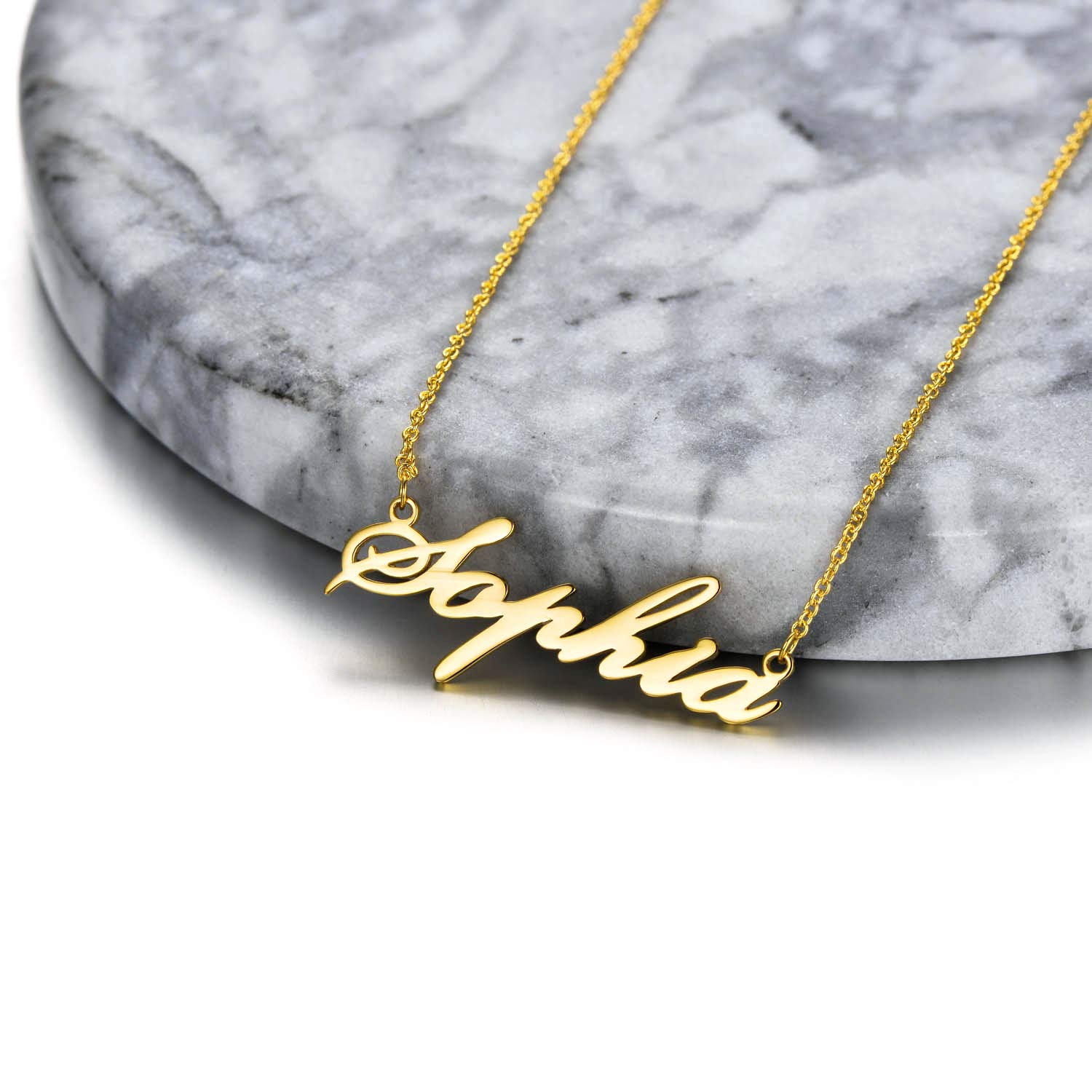 14K Gold Personalized Name Necklace for Women - Custom Engraved Dainty Solid Gold Nameplate Necklace Jewelry Gift for Her - Perfect for Birthdays, Anniversaries & Special Occasions