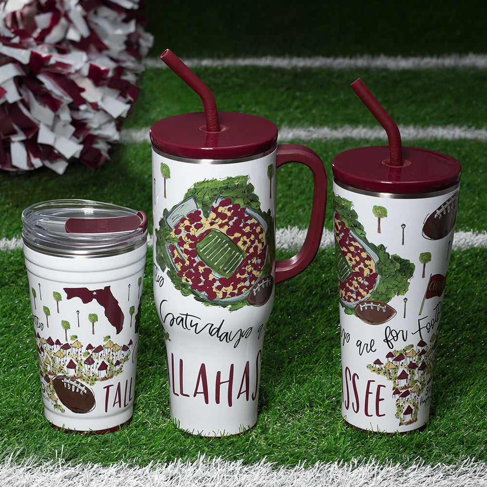 40oz Saturdays in Tallahassee Mega Mug - Large Insulated Tumbler for Coffee, Tea & Cold Drinks - Perfect for Home, Office & Outdoor Adventures