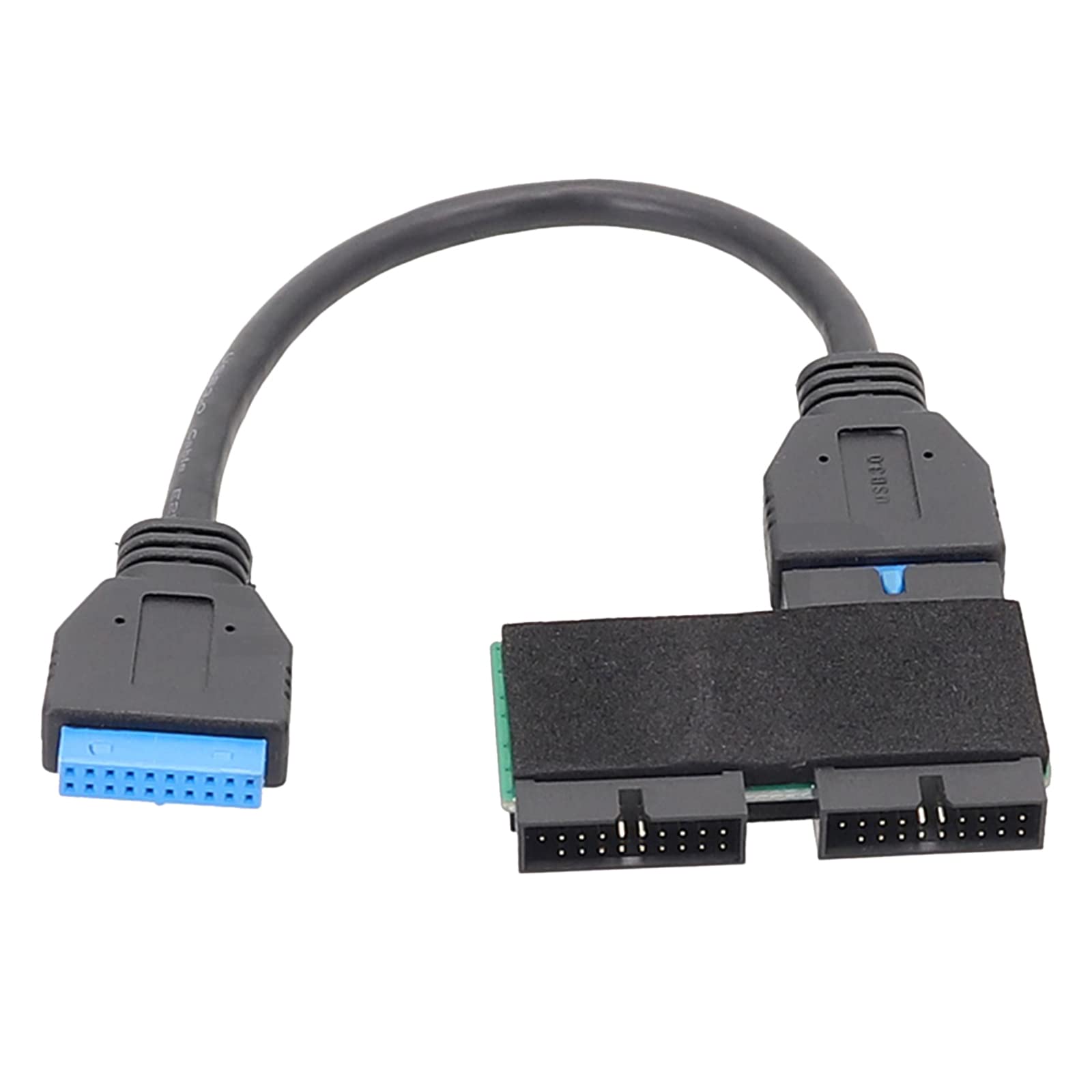 1 to 2 USB 3.0 19-Pin Hub Extension Cable with Fast Transmission Chip for Desktop Computer Motherboard & PC Case - High-Speed Data Transfer for Gaming Rigs, Workstations & Home Office Setups