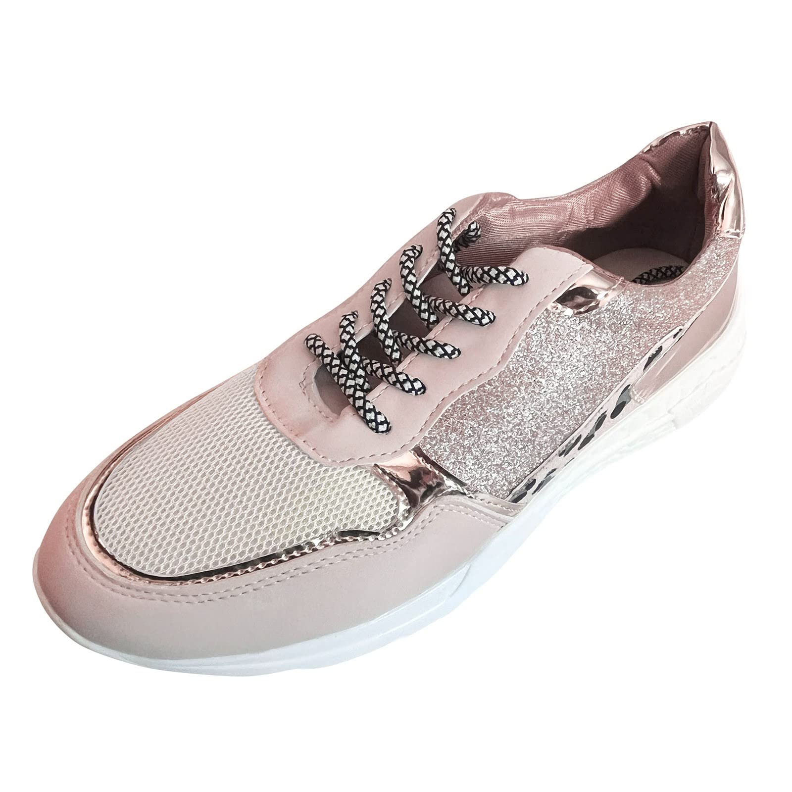 Women's Square-Toe Slip-On Sneakers - Breathable Running Walking Tennis Shoes with Non-Slip Thick Sole & Leopard Print Design | Casual Athletic Shoes for Work, Gym, and Everyday Wear