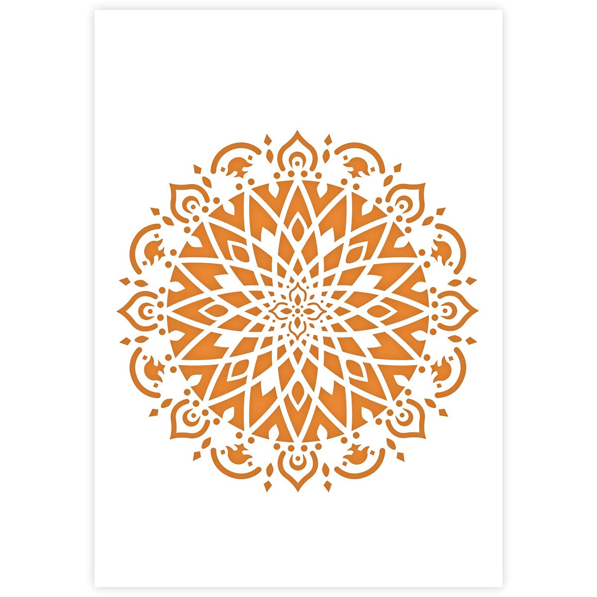 QBIX Mandala Stencil A5 Size - Reusable DIY Painting Template for Furniture, Walls, Floors - Perfect for Home Decor, Arts & Crafts, Baking Projects - Use for Wall Murals, Wood Furniture Painting, Cake Decorating