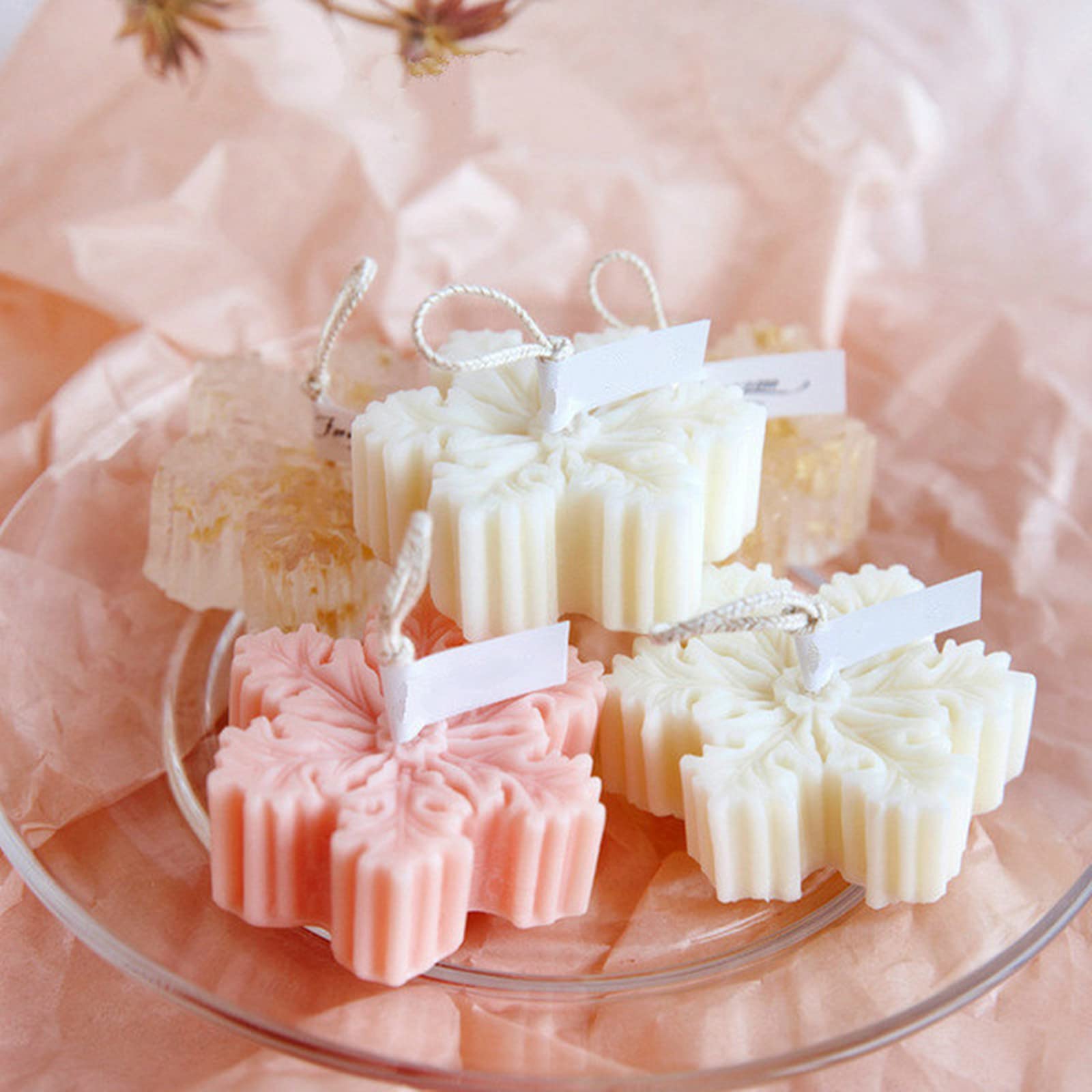 Snowflake Silicone Mold for Soap, Chocolate, Candy, Fondant, Wax Candles, Polymer Clay & Resin - Small Baking & Cake Decorating Tool for DIY Crafts & Holiday Gifts