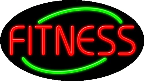 Fitness Glass Neon Sign #14625 - Handmade in USA | Perfect for Gym, Home & Office Decor