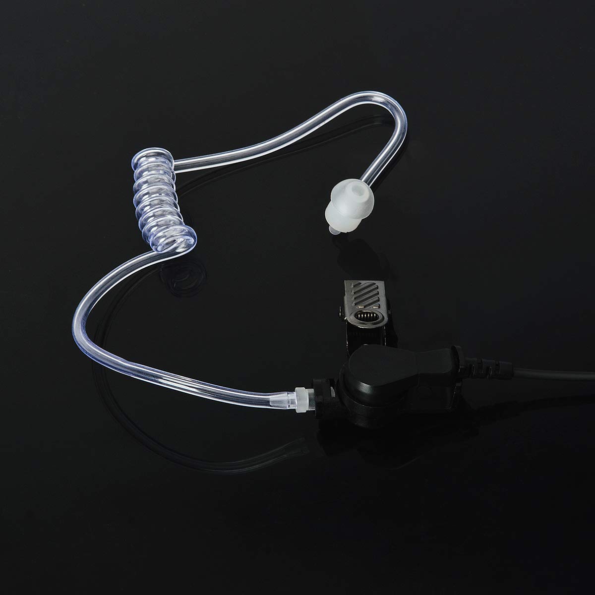 HYS Surveillance Acoustic Tube 2-Way Radio Earpiece with Medium Earmold - Compatible with Kenwood, Baofeng, Wouxun Walkie Talkies - Discreet Communication for Security, Event Staff & Outdoor Adventures
