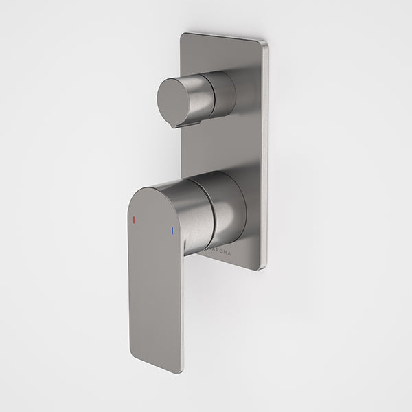 Caroma Urbane II Bath and Shower Mixer with Diverter - Rectangle Gunmetal Finish for Modern Bathroom Renovation | Perfect for Spa-Like Shower Experience and Bathing Comfort