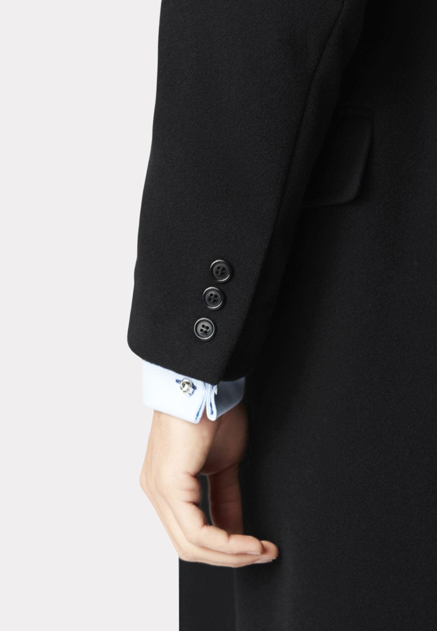 BROOK TAVERNER Men's Wool Cashmere Blend Overcoat - Premium Winter Coat for Business & Formal Occasions - Black Regular Fit - Warm & Stylish Outerwear for Office, Events & Cold Weather