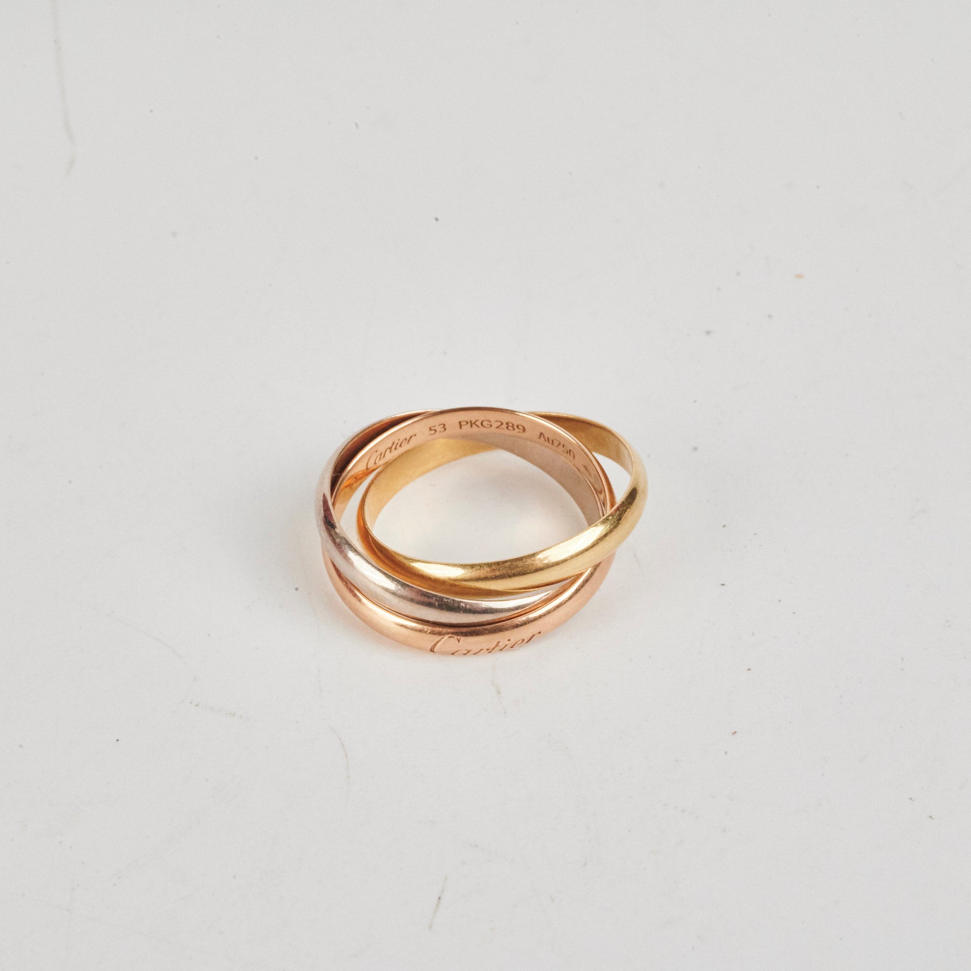 Cartier Trinity Ring 18K Gold Tri-Color Band Size 53 - Perfect for Engagements, Anniversaries & Luxury Gifts