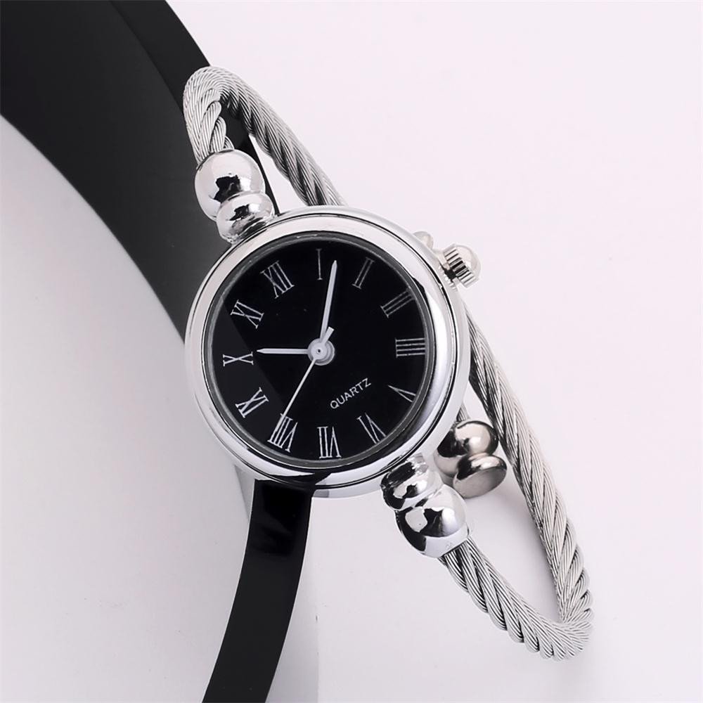 Ligogo Women's Analog Bracelet Watch - Quartz Movement, Round Face with Glass Mirror, Classic Black Wristwatch for Everyday Wear & Special Occasions (One Size)