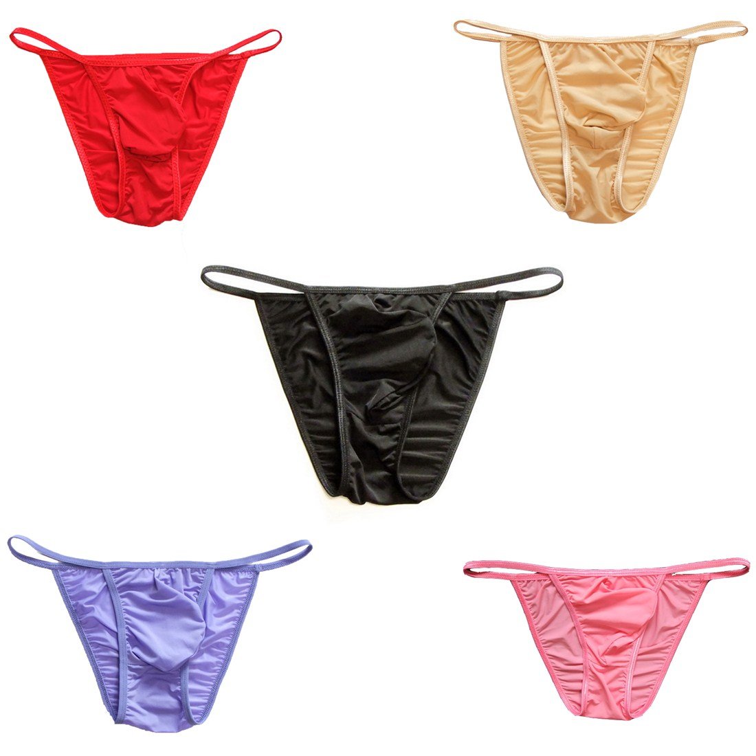 Men's Comfortable Silky Bugle Pouch Tanga Briefs - Soft String Bikini Underwear for Daily Wear, Sleep & Intimate Moments