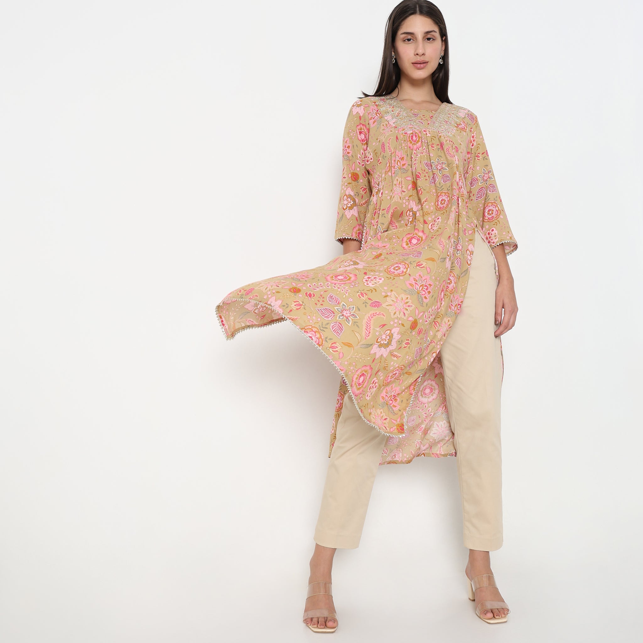 Flare Fit Printed Kurta for Women | Stylish Indian Ethnic Wear | Perfect for Festivals, Weddings & Casual Outings