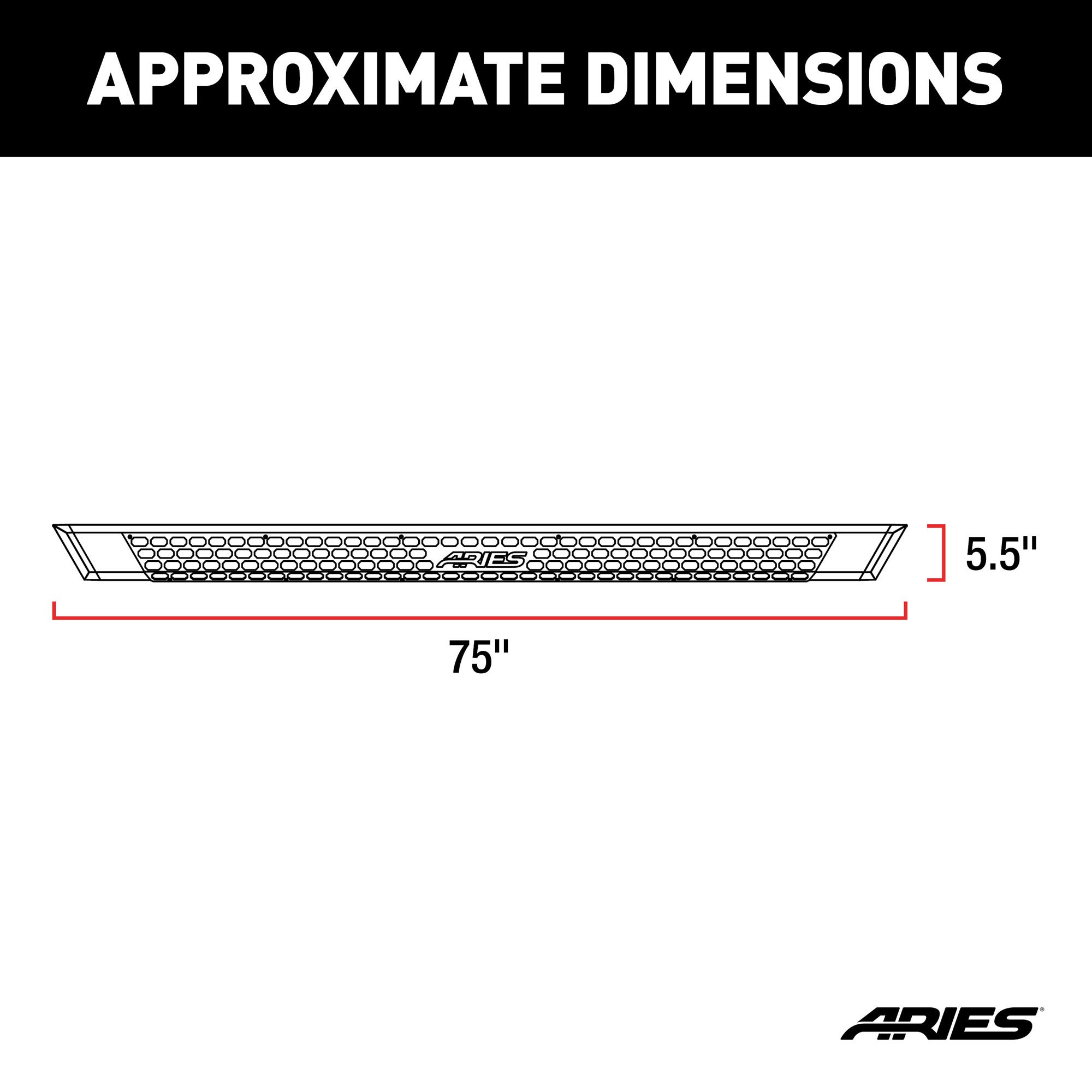 ARIES 2555053 AdvantEDGE Chrome Aluminum 75-Inch Running Boards for Dodge Durango - Heavy Duty Side Steps for Truck & SUV Access, Off-Road Protection & Stylish Upgrade