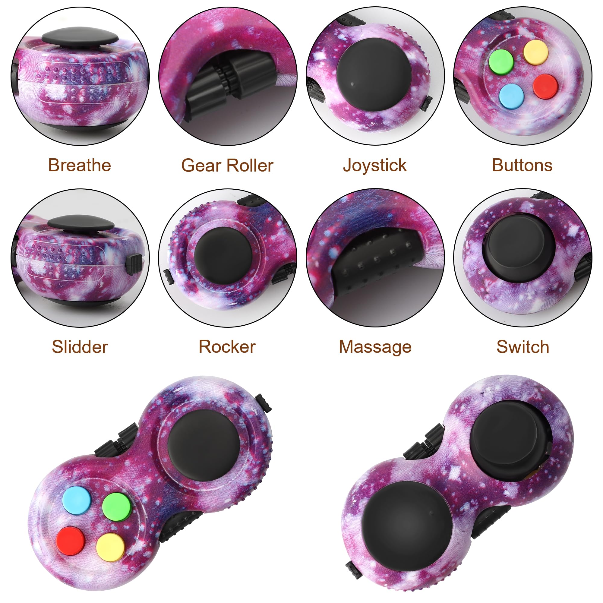 **Sensory Fidget Toys for Adults & Kids 8-12 - Stress Relief & Anxiety Relief Tools, Desk Fidgets for Focus, Stocking Stuffers & Party Favors (Purple) - Perfect for Office, School & Travel**