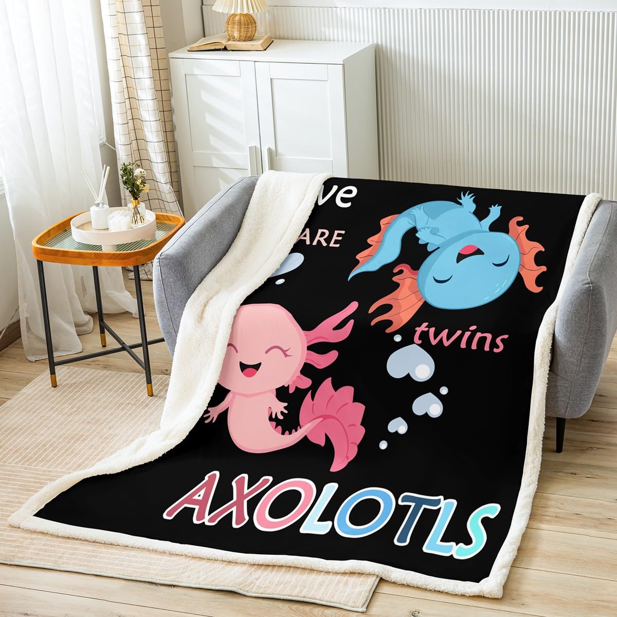 Erosebridal Axolotl Blanket - Soft Kawaii Plush Fleece Throw Blanket for Kids, Boys & Girls (90